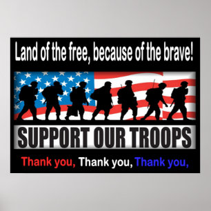 Support Our Troops 24.00" X 33.60" or Less Poster
