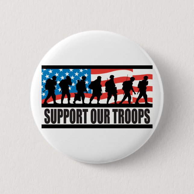 Support Our Troops 2 Inch Round Button (Front)