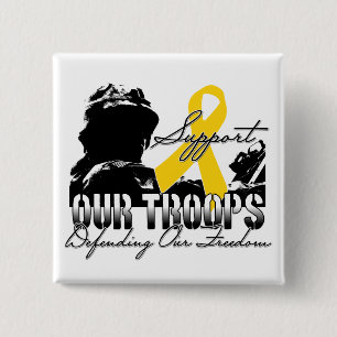 Support Our Troops 2 Inch Square Button