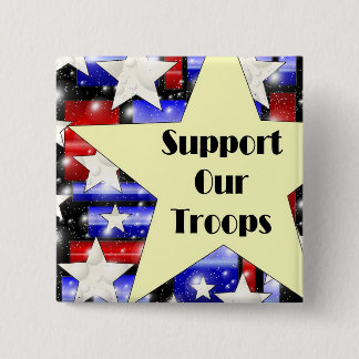 Support Our Troops 2 Inch Square Button