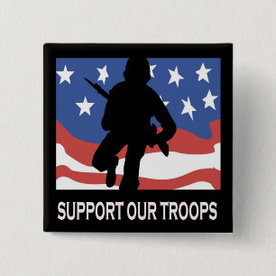 Support Our Troops 2 Inch Square Button