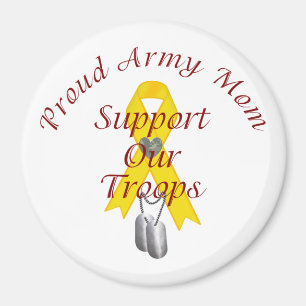 Support Our Troops Army Mom (Yellow Ribbon) Magnet