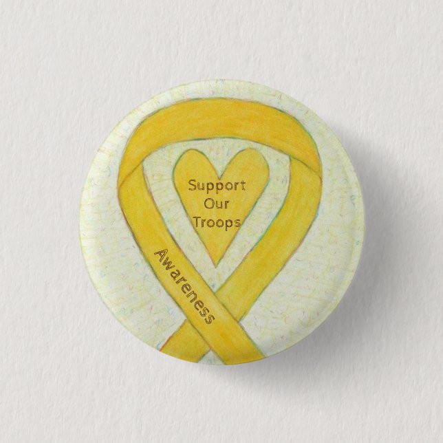 Support Our Troops Awareness Ribbon Custom Pin (Front)