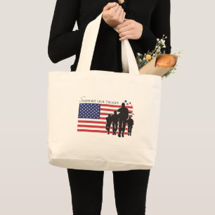 Support Our Troops Large Tote Bag