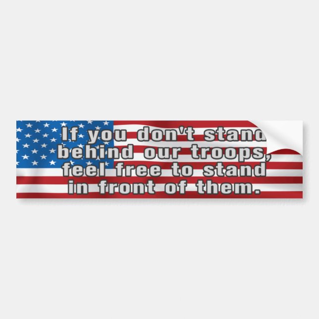 Support Our Troops Patriotic Bumper Sticker (Front)