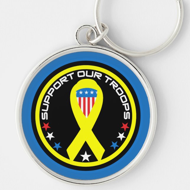 Support Our Troops Patriotic Keychain (Front)