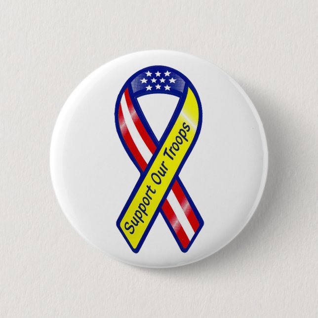 Support Our Troops Ribbon 2 Inch Round Button (Front)