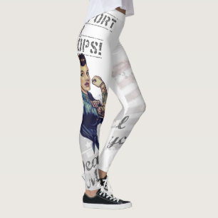 Support Our Troops Rosie the Riveter Leggings