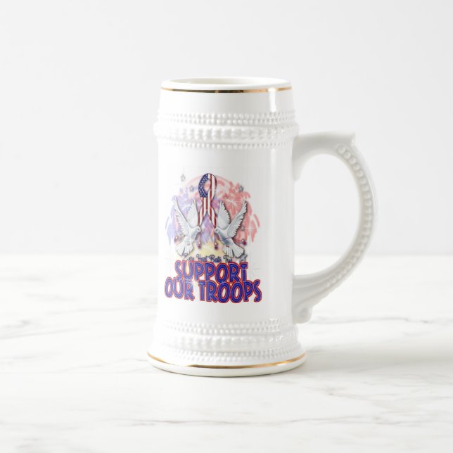 "Support Our Troops" Stein Or Mug (Right)