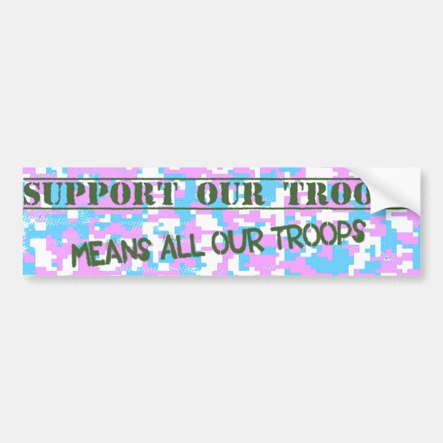 Support Our Troops Trans Pride Camo Sticker (Front)