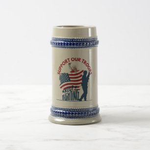 Support Our Troops two-tone coffee Beer Stein