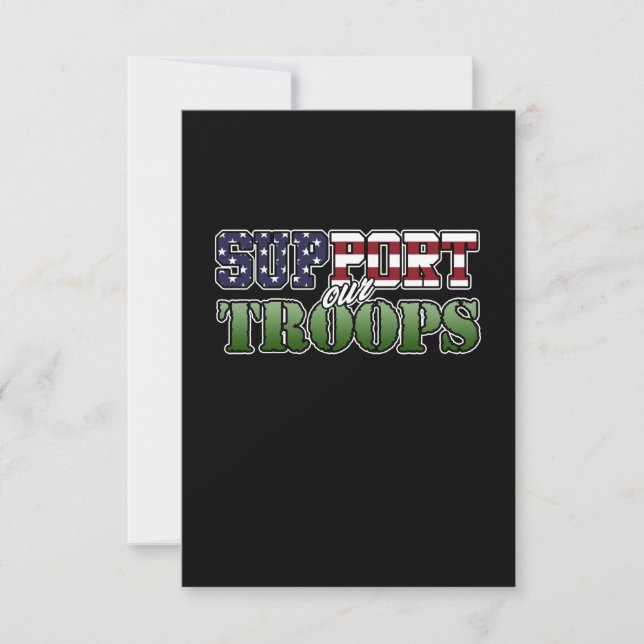 Support Our Veteran Troops Happy Veterans Day RSVP Card (Front)