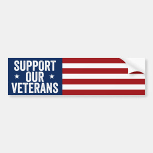 Support Our Veterans Memorial Day Veteran's Day Bumper Sticker