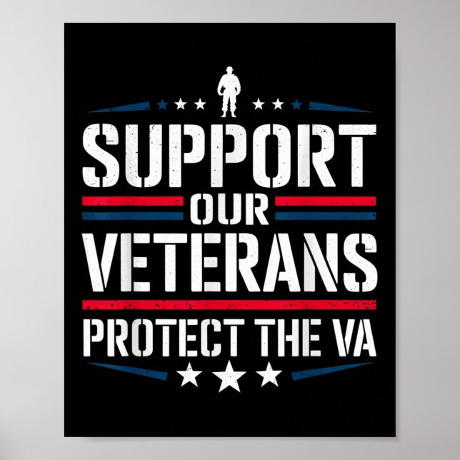 Support Our Veterans Protect And The Va Protest De Poster (Front)