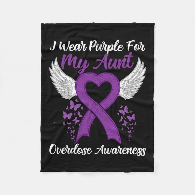 Support Overdose Awareness Month Costume Aunt Gift Fleece Blanket (Front)