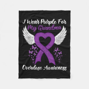 Support Overdose Awareness Month Costume Grandma G Fleece Blanket