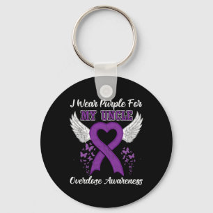 Support Overdose Awareness Month Costume Uncle Gif Keychain
