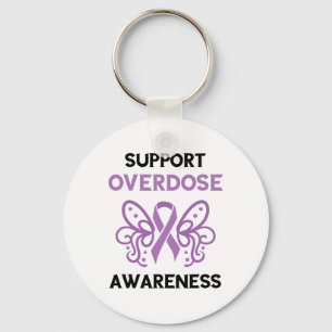 Support Overdose Purple Ribbon Overdose Awareness  Keychain