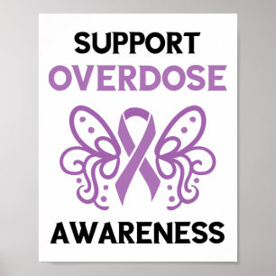 Support Overdose Purple Ribbon Overdose Awareness Poster