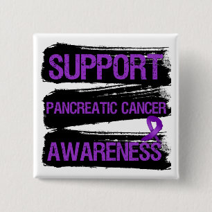 Support Pancreatic Cancer Awareness Grunge 2 Inch Square Button