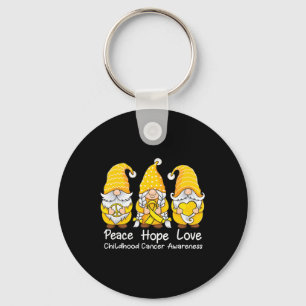 Support Peace Hope Love Childhood Cancer Awareness Keychain