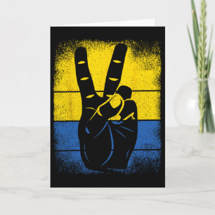 Support Peace Sign Ukraine Flag Ukrainian Freedom  Card