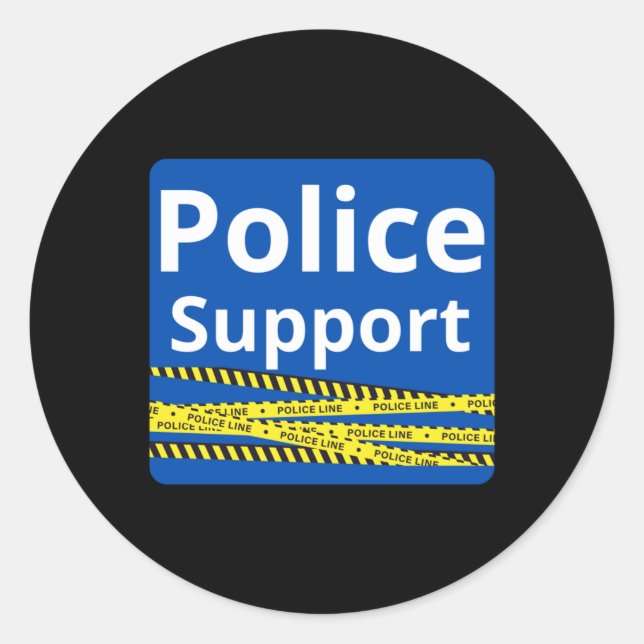 Support Police  Classic Round Sticker (Front)