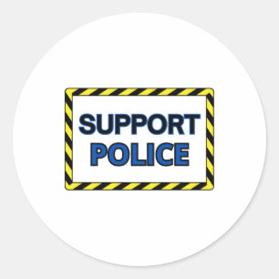 Support Police Sticker2 Classic Round Sticker