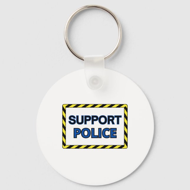 Support Police Sticker2  Keychain (Front)