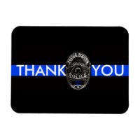 SUPPORT POLICE THANK YOU THIN BLUE LINE MAGNET