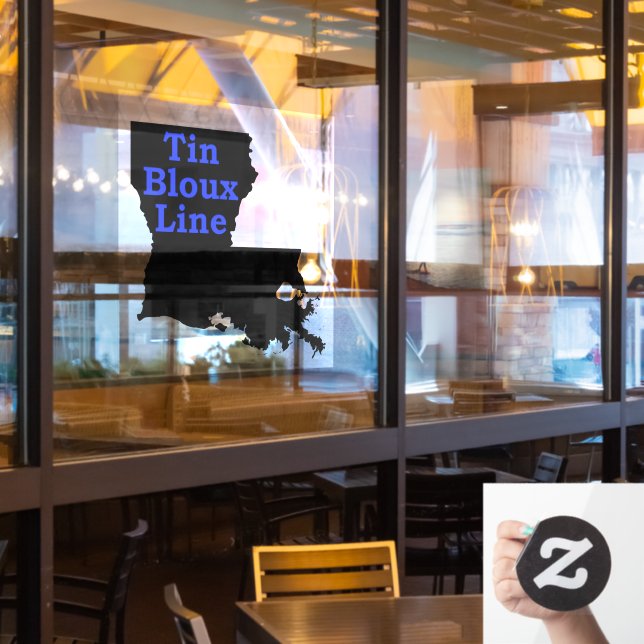 Support Police Thin Blue Line Window Cling (Restaurant Window)