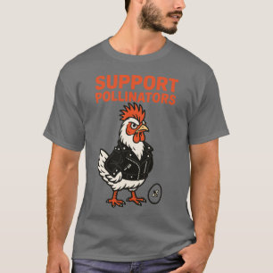 Support Polinators Cool Rooster in Leather Jacket T-Shirt