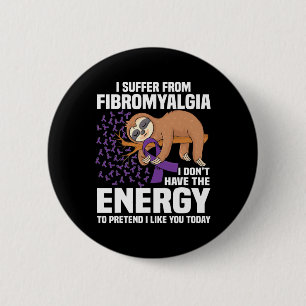 Support Purple Ribbon Warrior Fibromyalgia Awarene 2 Inch Round Button