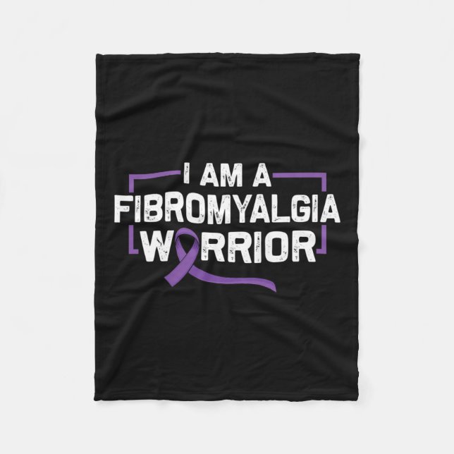 Support Purple Ribbon Warrior Of Fibromyalgia Awar Fleece Blanket (Front)