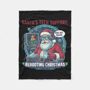 Support s Tech Santa Rebooting Magic Fleece Blanket