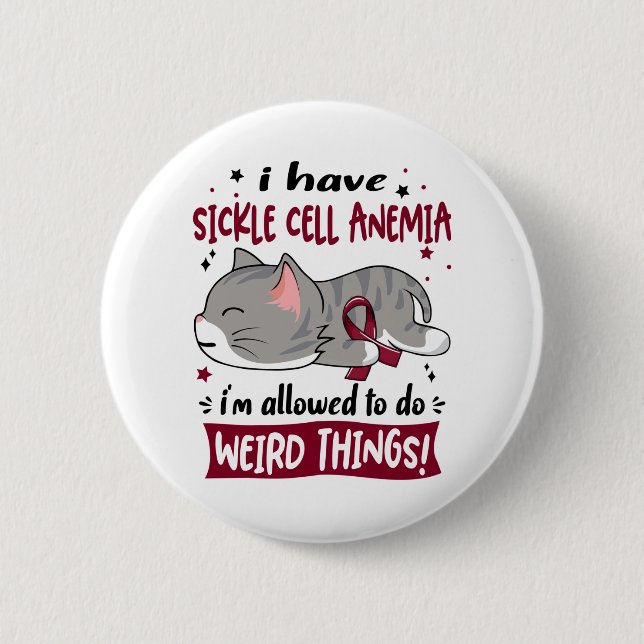 Support Sickle Cell Anemia Awareness Ribbon Gifts 2 Inch Round Button (Front)