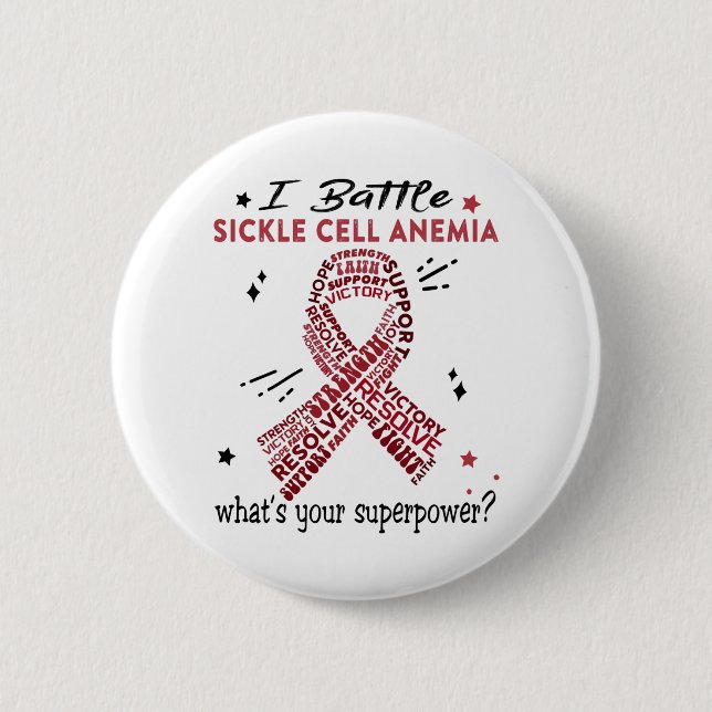 Support Sickle Cell Anemia Warrior Gifts 2 Inch Round Button (Front)