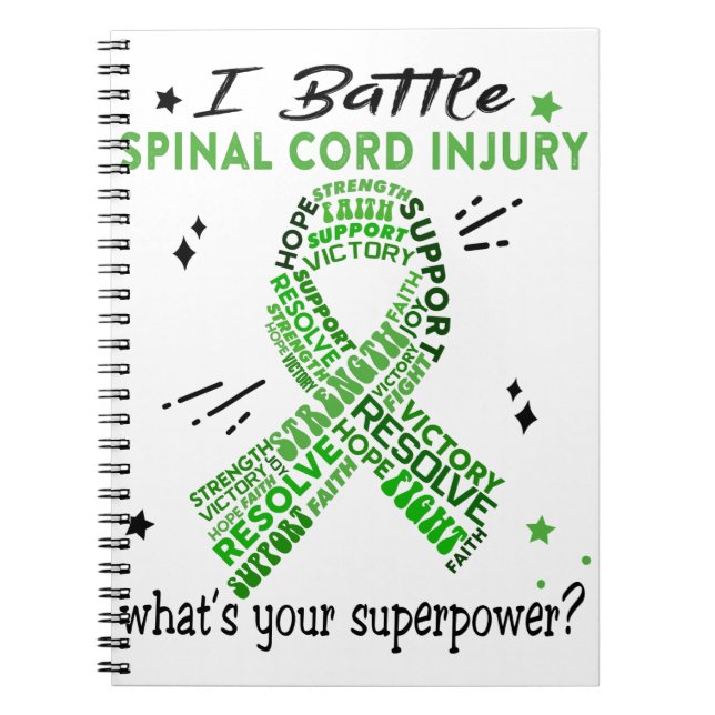Support Spinal Cord Injury Warrior Gifts Notebook (Front)