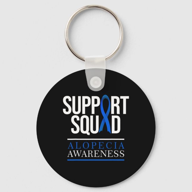 Support Squad Alopecia Awareness Hair Loss  Keychain (Front)