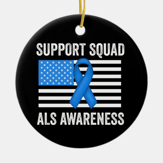 Support Squad ALS Awareness Ceramic Ornament (Front)