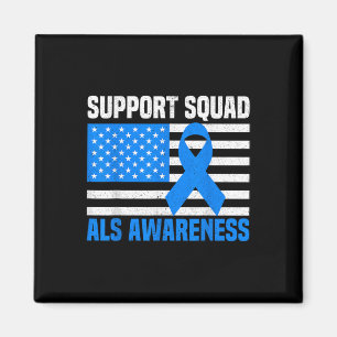 Support Squad Als Awareness Month Usa American Fla Magnet
