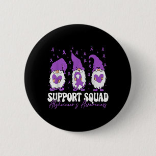 Support Squad Alzheimers Awareness Purple Ribbon 2 Inch Round Button