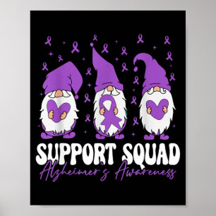 Support Squad Alzheimers Awareness Purple Ribbon Poster