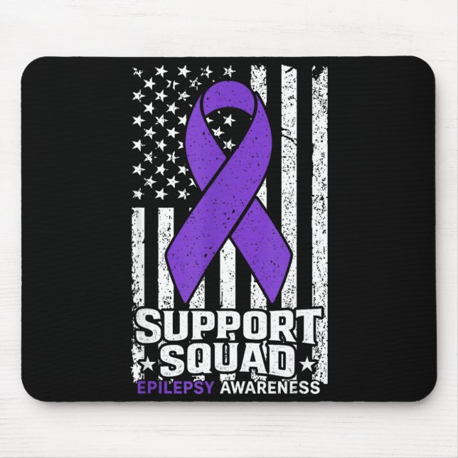 Support squad american flag purple epilepsy mouse pad (Front)