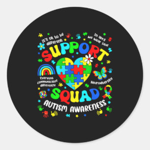 Support squad autism awareness puzzle autistic men classic round sticker