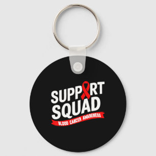 Support Squad Blood Cancer Awareness Month Red Rib Keychain