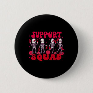 Support Squad Blood Cancer Halloween Red Ribbon 2 Inch Round Button