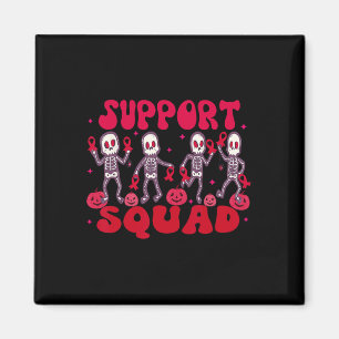 Support Squad Blood Cancer Halloween Red Ribbon  Magnet