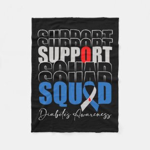 Support Squad Blue Ribbon T1d Diabetes Awareness M Fleece Blanket