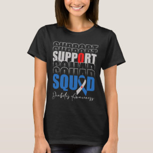 Support Squad Blue Ribbon T1d Diabetes Awareness M T-Shirt